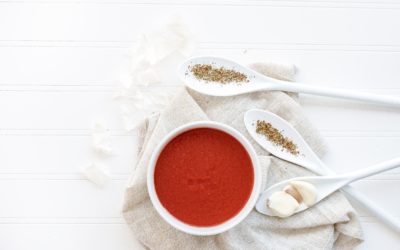 Velouté froid de courgettes et tomates