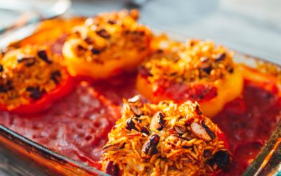 Poivrons farcis au riz et aux légumes