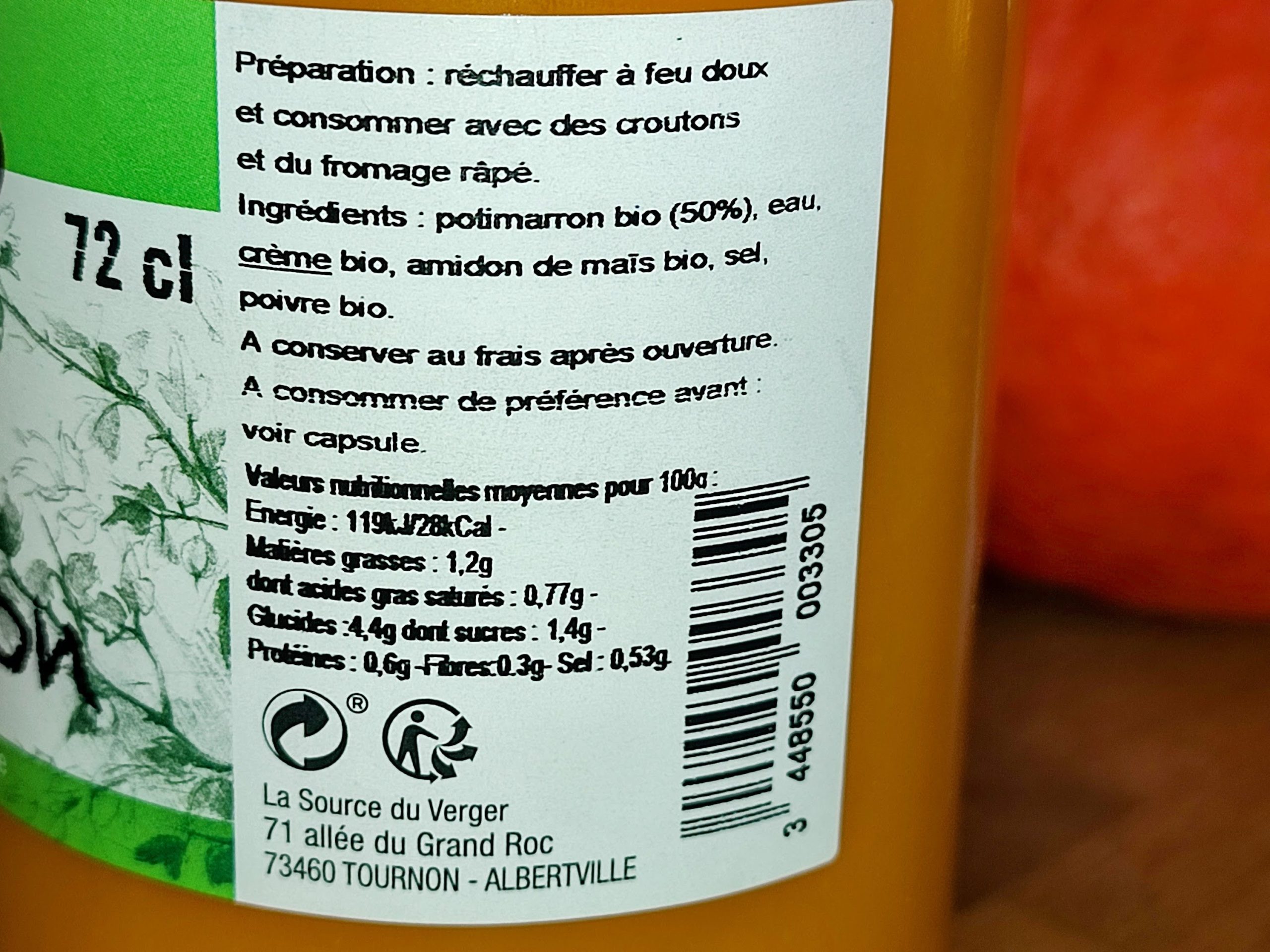 Velouté de potimarron Bio - 72 cL - Image 2