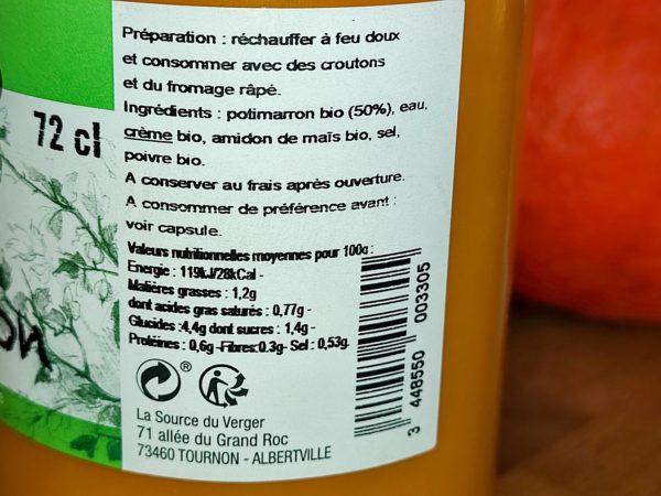 Velouté de potimarron Bio - 72 cL - Image 2