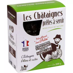 Châtaignes Bio pelées et cuites - sous vide